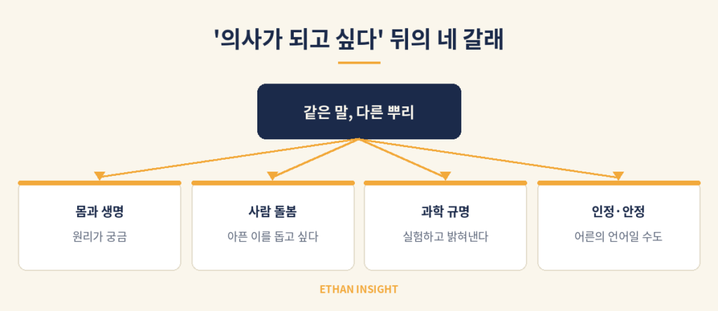 의대 지망 동기의 네 가지 갈래